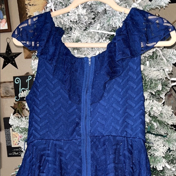 Elegant Blue Lace Dress - Picture 17 of 17